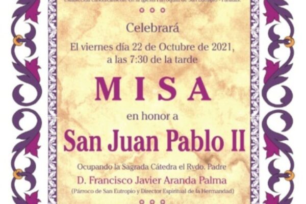 Misa en honor a San Juan Pablo